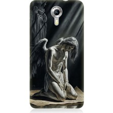 General Mobile Discovery 4g Uyumlu Gölgede Diz Çöken Melek  Desenli Silikon Kılıf