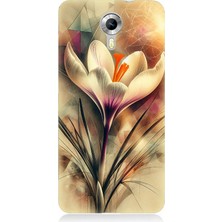 General Mobile Discovery 4g Uyumlu Soyut Çiçek Fırça Darbesi  Desenli Silikon Kılıf