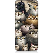 General Mobile Gm 22 Uyumlu Meraklı Gözlü Kediler  Desenli Silikon Kılıf