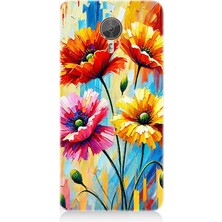 General Mobile Gm5 Plus Uyumlu Bahar Esintisinde Renkli Papatyalar  Desenli Silikon Kılıf
