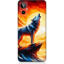 General Mobile Gm 23 Se Uyumlu Kayalıkta Uluyan Kurt Yalnızlığı  Desenli Silikon Kılıf