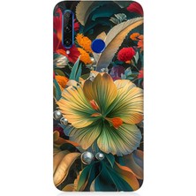 Huawei Honor 20 Lite Uyumlu Çiçekler Arasında Yaşam  Desenli Silikon Kılıf