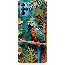 General Mobile Gm 21 Pro Uyumlu Ormanda Tropik Papağan  Desenli Silikon Kılıf