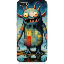 Huawei P9 Lite Mini Uyumlu Tuhaf Canavar Gülümsemesi  Desenli Silikon Kılıf