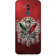Huawei Mate 20 Lite Uyumlu Osmanlı Armalı Kırmızı Arka  Desenli Silikon Kılıf