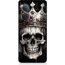 Huawei Nova 9 Se Uyumlu Taçlı Karanlık Kurukafa  Desenli Silikon Kılıf