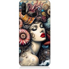 Huawei P30 Lite Uyumlu Karmaşık Ruhlu Kadın  Desenli Silikon Kılıf
