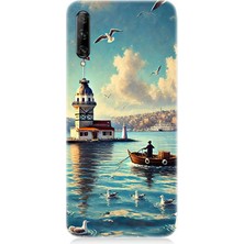 Huawei P Smart Pro Uyumlu Martılarla Kız Kulesi  Desenli Silikon Kılıf