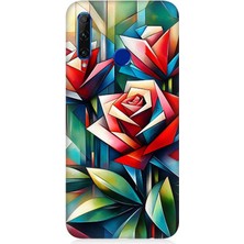 Huawei Honor 20 Lite Uyumlu Soyut Origami Gül Deseni  Desenli Silikon Kılıf