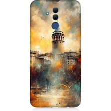 Huawei Mate 20 Lite Uyumlu Galata'da Sisli Gün  Desenli Silikon Kılıf