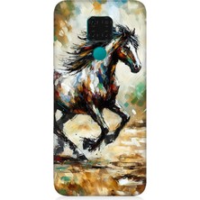 Huawei Mate 30 Lite Uyumlu Sıçrayan Güçlü Vahşi At  Desenli Silikon Kılıf