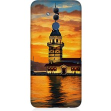 Huawei Mate 20 Lite Uyumlu Günbatımında Kız Kulesi  Desenli Silikon Kılıf