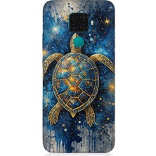Huawei Mate 30 Lite Uyumlu Samanyolu Altında Kaplumbağa  Desenli Silikon Kılıf
