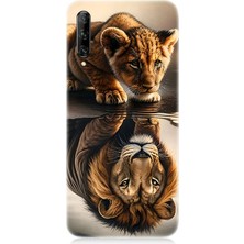Huawei P Smart Pro Uyumlu Aslana Bakan Yavru  Desenli Silikon Kılıf