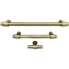 System Mobilya Kulbu Antik Sarı Renk 192MM Kulp 1 Adet (SY4686 0192 Abm-Abm)