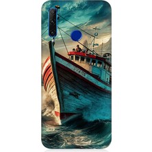 Huawei Honor 20 Lite Uyumlu Dalgalarla Savaşan Gemi  Desenli Silikon Kılıf