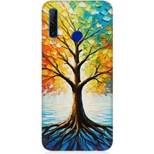 Huawei Honor 20 Lite Uyumlu Renk Renk Mevsim Ağacı  Desenli Silikon Kılıf