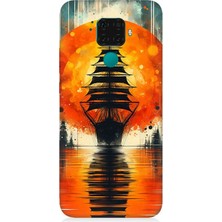 Huawei Mate 30 Lite Uyumlu Gün Batımında Yelkenli  Desenli Silikon Kılıf