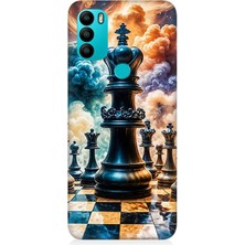 General Mobile Gm 21 Plus Uyumlu Satranç Şah ve Taşlar  Desenli Silikon Kılıf