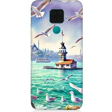 Huawei Mate 30 Lite Uyumlu Martılar Arasında Kız Kulesi  Desenli Silikon Kılıf