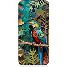 Huawei Mate 20 Lite Uyumlu Ormanda Tropik Papağan  Desenli Silikon Kılıf