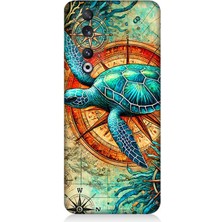 Huawei Honor 90 Uyumlu Pusulada Deniz Kaplumbağası  Desenli Silikon Kılıf
