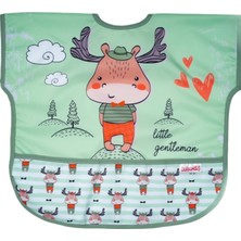 Bambino Kids Uzun Kollu Sıvı Geçirmez Mama Önlüğü – Gıda Cepli, Eğlenceli Desenli, 6- 24 Ay, Geyik 3'lü Set