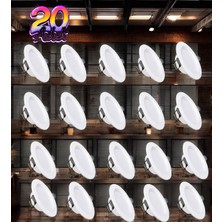 Ferled, (20 Adet) 6 W LED Spot, Gömme LED Spot, LED Panel 3200K (Günışığı Işık), 4000 K (Naturel Beyaz),iç Mekan, Sıva Altı Ledpanel