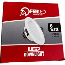 Ferled, (20 Adet) 6 W LED Spot, Gömme LED Spot, LED Panel 3200K (Günışığı Işık), 4000 K (Naturel Beyaz),iç Mekan, Sıva Altı Ledpanel