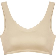 Cottonhill Ten Dikişsiz Lazer Kesim Sütyen Pedli Kadın Hayalet Sütyen Dalga Detaylı