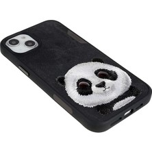 iPhone 15 Uyumlu 3D Göz Panda Detaylı Gerçek Nakış İşlemeli Kabartmalı Big Eyes Kılıf