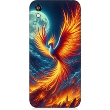 Huawei Honor 8s Uyumlu Ateşle Dans Eden Anka  Desenli Silikon Kılıf