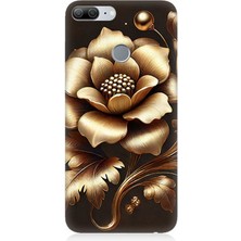 Huawei Honor 9 Lite Uyumlu Altın Işıklı Zarif Çiçek  Desenli Silikon Kılıf