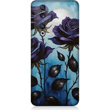 Huawei Honor 90 Uyumlu Mavi Güller Hüznü  Desenli Silikon Kılıf