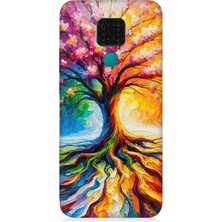 Huawei Mate 30 Lite Uyumlu Kökten Renkli Ağaç Büyüsü  Desenli Silikon Kılıf