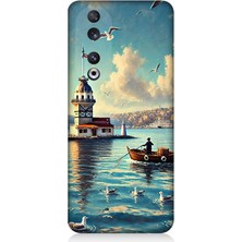 Huawei Honor 90 Uyumlu Martılarla Kız Kulesi  Desenli Silikon Kılıf