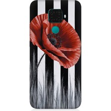 Huawei Mate 30 Lite Uyumlu Siyah Çizgide Gelincik  Desenli Silikon Kılıf