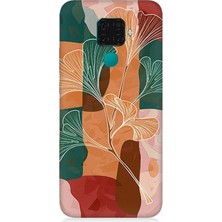 Huawei Mate 30 Lite Uyumlu Soyut Yapraklı Kompozisyon  Desenli Silikon Kılıf