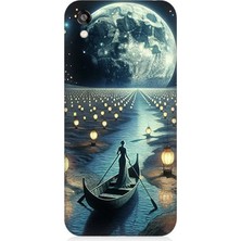Huawei Honor 8s Uyumlu Ay Işığında Sandal Yolculuk  Desenli Silikon Kılıf