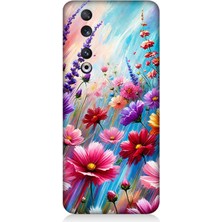 Huawei Honor 90 Uyumlu Renk Patlamasında Çiçek Tarlası  Desenli Silikon Kılıf