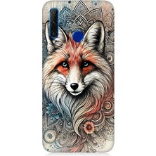 Huawei Honor 20 Lite Uyumlu Detaylı Tilki Portresi  Desenli Silikon Kılıf