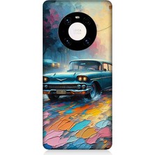 Huawei Mate 40 Pro Uyumlu Renkli Yol Üzerinde Araba  Desenli Silikon Kılıf