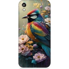 Huawei Honor 8s Uyumlu Çiçekler Arasında Kuş  Desenli Silikon Kılıf