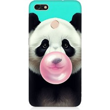 Huawei P9 Lite Mini Uyumlu Sakız Çiğneyen Tatlı Panda  Desenli Silikon Kılıf