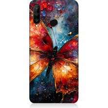 Huawei P30 Lite Uyumlu Evrenin Kanatlı Güzelliği  Desenli Silikon Kılıf