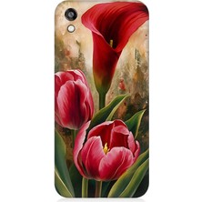 Huawei Honor 8s Uyumlu Canlı Renkli Laleler  Desenli Silikon Kılıf
