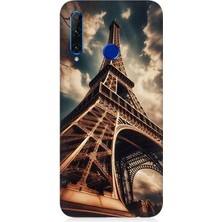 Huawei Honor 20 Lite Uyumlu Yükselen Eyfel Kulesi Işıltısı  Desenli Silikon Kılıf
