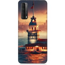Huawei P Smart 2021 Uyumlu Kız Kulesi Işıkları  Desenli Silikon Kılıf
