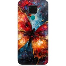 Huawei Mate 30 Lite Uyumlu Evrenin Kanatlı Güzelliği  Desenli Silikon Kılıf