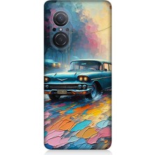 Huawei Nova 9 Se Uyumlu Renkli Yol Üzerinde Araba  Desenli Silikon Kılıf
